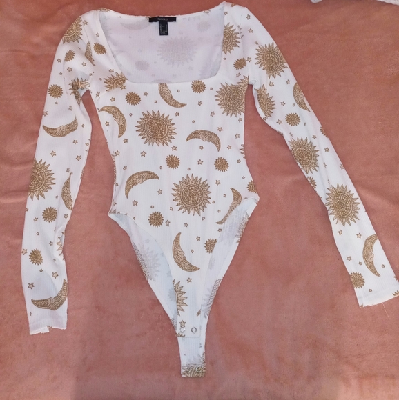 Forever 21 Star Sun And Moon Bodysuit, white color - Picture 4 of 5